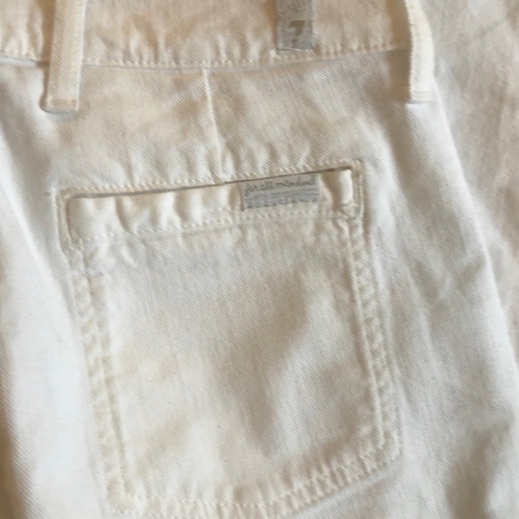 7 for all Mankind white flare jeans, some slight stains as shown. Size 27 - Picture 5 of 14